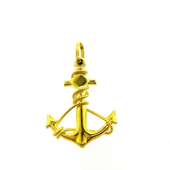 Gold Anchor Pendant 18kt Solid